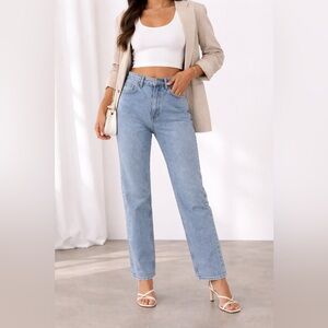 Good American Light Blue Straight Leg Jeans